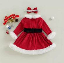 Load image into Gallery viewer, Baby Girls Christmas Romper Ruffles Fly Sleeve Sequins Red Party Dress Unique Design Excellent Look