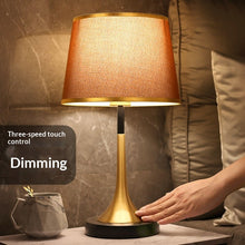 Load image into Gallery viewer, Modern Touch Sensor Dimming Luxury Living Room Simple Nordic LED Table Lamp Creative Simplicity Cloth Desk Light Indoor Decorative Table Lamp Cute Study Lamps for Bedroom Décor