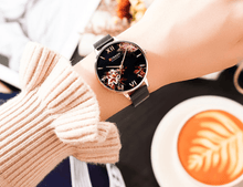 Load image into Gallery viewer, Womens Watches With Decoupage Flower Patterns And Details Of Large Roman Numbers