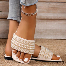 Load image into Gallery viewer, Modern Woman Black Bright Diamond Sandals Open Toe High Heels Women Slippers Party Dress Shoes Sandals Heels For Women Ankle Strap Low Block Heel Cute Dressy Sandals