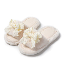 Load image into Gallery viewer, Cotton Slippers Women Autumn And Winter Home Plush Wind Bow Soft Bottom Indoor Outdoor Wear Slippers Fluffy Memory Foam Fur Furry Womens Slippers Cozy Warm Fur Bedroom Slippers