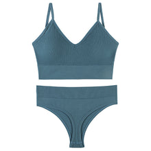 Load image into Gallery viewer, Women Seamless Bra Top Fitness Swimwear Push Up Exercise Bikini For Women 2 Pieces Ribbed Seamless Yoga Bikini Sets Sports Bra And Underwear Set 2 Piece High Waist Summer Bikini