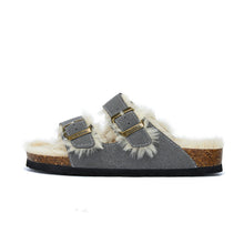Load image into Gallery viewer, New Cotton Wool Shoes Double Buckle Belt Wool Shoes Indoor Outdoor Wear Warm Slippers Comfy Soft Women Slippers Fur Lined Orthopedic Indoor House Shoes With Adjustable Buckle