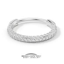Load image into Gallery viewer, 20G Implant Grade Titanium Triple Sided Micro Gem Hinged Nose Hoop