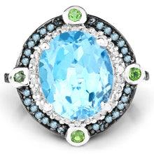 Load image into Gallery viewer, 5.84 Carat Genuine Multi Stones .925 Sterling Silver Ring