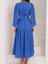 Load image into Gallery viewer, Lightweight Deep V-Neck Balloon Sleeve Maxi Dress Elegant & Flowing Silhouette Unique Dress