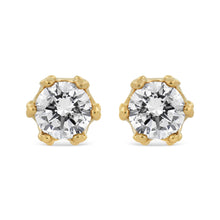 Load image into Gallery viewer, 14K White Gold 1/2 Cttw Round Diamond Crown Stud Earring (I-J Color, I1-I2 Clarity)