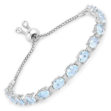 Load image into Gallery viewer, 12.83 Carat Genuine Blue Topaz and White Topaz .925 Sterling Silver Bracelet
