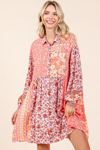 Load image into Gallery viewer, New Summer Floral Tie Waist Flutter Sleeve Tiered Dress – Feminine, Elegant, Cheerful, Bohemian Chic, Flowy & Graceful, Lightweight Rayon-Linen Blend Dress