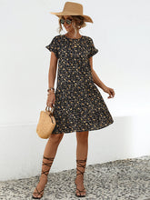 Load image into Gallery viewer, Floral Round Neck Short Sleeve Dress Elegant & Effortless Everyday Style Women Dress