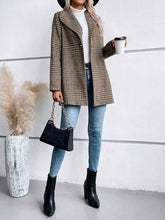 Load image into Gallery viewer, Women's Plaid Collared Neck Buttoned Long Sleeve Jacket β Classic & Lightweight Outerwear for Everyday Wear