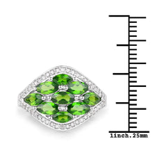 Load image into Gallery viewer, 2.37 Carat Genuine Chrome Diopside and White Diamond .925 Sterling Silver Ring