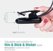 Load image into Gallery viewer, Super Adjustable Goosenecks Clip LED Lamp For Book Reading With Stand And Double Ligh Rechargeable 12 LED Warm Book Light, Clip On Bed Reading Light, Music Stand Lamp, 2 Brightness & 2 Goosenecks Light Up 2 Full Pages. Perfect For Bookworms, Kids & Music