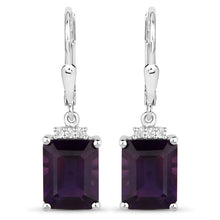 Load image into Gallery viewer, 6.63 Carat Genuine Amethyst .925 Sterling Silver Earrings