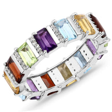 Load image into Gallery viewer, 4.31 Carat Genuine Multi Stones .925 Sterling Silver Ring