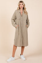 Load image into Gallery viewer, Button Down Long Sleeve Shirt Dress For Women – Timeless, Versatile, Classic, and Sophisticated Wardrobe Essential