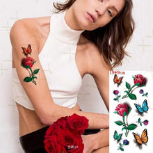 Load image into Gallery viewer, 3D Butterfly Waterproof Temporary Tattoo Sticker Snake Flowers Elegant Small Popular Tattoo For Womens Mens