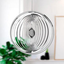 Load image into Gallery viewer, 3D Drop-shaped Rotating Wind Spinner Outdoor Metal Sculptures Flowing Stainless Steel Wind Chimes Flowing-Light Effect Design Home Garden Decoration Outdoor Hanging Decor Gift Wind Spinners Mirrored Patio Wind Chime Yard Decor