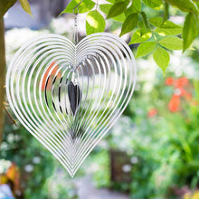 Load image into Gallery viewer, 3D Drop-shaped Rotating Wind Spinner Outdoor Metal Sculptures Flowing Stainless Steel Wind Chimes Flowing-Light Effect Design Home Garden Decoration Outdoor Hanging Decor Gift Wind Spinners Mirrored Patio Wind Chime Yard Decor