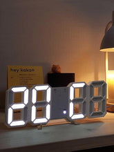 Load image into Gallery viewer, 3D Large LED Digital Wall Clock 3D LED Wall Clock with Remote Control 12/24 H Time/Date Display Nightlight Alarm Clock Digital Clock Brightness to Adjust Temperature Date Time Celsius Nightlight Display Table Desktop Clocks Alarm Clock For Living Room