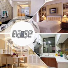 Load image into Gallery viewer, 3D Large LED Digital Wall Clock 3D LED Wall Clock with Remote Control 12/24 H Time/Date Display Nightlight Alarm Clock Digital Clock Brightness to Adjust Temperature Date Time Celsius Nightlight Display Table Desktop Clocks Alarm Clock For Living Room