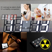 Load image into Gallery viewer, 3D Large LED Digital Wall Clock 3D LED Wall Clock with Remote Control 12/24 H Time/Date Display Nightlight Alarm Clock Digital Clock Brightness to Adjust Temperature Date Time Celsius Nightlight Display Table Desktop Clocks Alarm Clock For Living Room