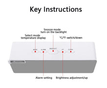 Load image into Gallery viewer, 3D Large LED Digital Wall Clock Date Time Celsius Nightlight Display Table Desktop Clocks 3D Digital Alarm Clock Modern Design LED Wall Desk Clocks 12/24H Time /Date/ Temperature Display Nightlight /Brightness Adjustable/ Alarm Clock For Living Room