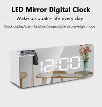 Load image into Gallery viewer, 3D Large LED Digital Wall Clock Date Time Celsius Nightlight Display Table Desktop Clocks 3D Digital Alarm Clock Modern Design LED Wall Desk Clocks 12/24H Time /Date/ Temperature Display Nightlight /Brightness Adjustable/ Alarm Clock For Living Room