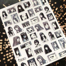 Load image into Gallery viewer, 3D Nail Art Stickers Decal Template Nail Tool Decorations Nail Slider Metallic Nail Art Stickers Set Love Metal Nail Studs Decals for Women Nail Decorations Accessories Metal Curve Stripe Lines Design Letter Nail Sticker Decoration