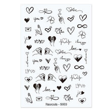 Load image into Gallery viewer, 3D Nail Sticker Russian English Letter Sticker For Nails Foil Love Heart Design Accessories Fashion Manicures Sticker Decoration Nail Art Stickers Water Transfer Nail Decals Full Wraps Gradient Acrylic Nail Kits for Women Manicure Decoration