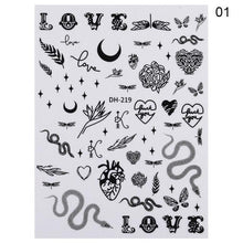 Load image into Gallery viewer, 3D Nail Sticker Russian English Letter Sticker For Nails Foil Love Heart Design Accessories Fashion Manicures Sticker Decoration Nail Art Stickers Water Transfer Nail Decals Full Wraps Gradient Acrylic Nail Kits for Women Manicure Decoration