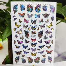 Load image into Gallery viewer, 3D Nail Sticker Waterproof Shining Decals Stickers for Nails Cute Beautiful Love Heart Nail Art Decoration Aurora Silver Design Nail Art Stickers Decals Nail Art Supplies Valentines Day 3D Self-Adhesive Nail Decorations Manicuring Nail Art Manicure