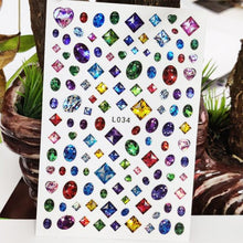 Load image into Gallery viewer, 3D Nail Sticker Waterproof Shining Decals Stickers for Nails Cute Beautiful Love Heart Nail Art Decoration Aurora Silver Design Nail Art Stickers Decals Nail Art Supplies Valentines Day 3D Self-Adhesive Nail Decorations Manicuring Nail Art Manicure