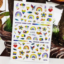 Load image into Gallery viewer, 3D Nail Sticker Waterproof Shining Decals Stickers for Nails Cute Beautiful Love Heart Nail Art Decoration Aurora Silver Design Nail Art Stickers Decals Nail Art Supplies Valentines Day 3D Self-Adhesive Nail Decorations Manicuring Nail Art Manicure