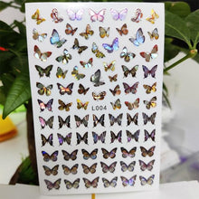 Load image into Gallery viewer, 3D Nail Sticker Waterproof Shining Decals Stickers for Nails Cute Beautiful Love Heart Nail Art Decoration Aurora Silver Design Nail Art Stickers Decals Nail Art Supplies Valentines Day 3D Self-Adhesive Nail Decorations Manicuring Nail Art Manicure
