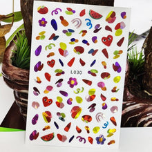 Load image into Gallery viewer, 3D Nail Sticker Waterproof Shining Decals Stickers for Nails Cute Beautiful Love Heart Nail Art Decoration Aurora Silver Design Nail Art Stickers Decals Nail Art Supplies Valentines Day 3D Self-Adhesive Nail Decorations Manicuring Nail Art Manicure
