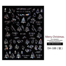 Load image into Gallery viewer, 3D Nail Stickers Decals Snowflakes Elk Bear Christmas Xmas Transfer Stickers Nail Art Self-Adhesive Decals Decoration Nail Art Stickers Decals Christmas Snowflake Bronzing Christmas Slider Nail Art 3D Decals Decoration