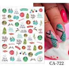 Load image into Gallery viewer, 3D Nail Stickers Decals Snowflakes Elk Bear Christmas Xmas Transfer Stickers Nail Art Self-Adhesive Decals Decoration Nail Art Stickers Decals Christmas Snowflake Bronzing Christmas Slider Nail Art 3D Decals Decoration