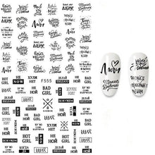 Load image into Gallery viewer, 3D Nail Stickers Leaves Butterfly Panda Love Heart Design Stickers For Nails Manicure Foil Nail Art Decor Girls Manicure Decoration Nail Art Supplies 3D Self-Adhesive Nail Decals Designer Nail Stickers for Acrylic Nails