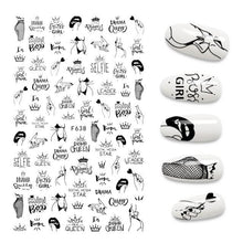 Load image into Gallery viewer, 3D Nail Stickers Leaves Butterfly Panda Love Heart Design Stickers For Nails Manicure Foil Nail Art Decor Girls Manicure Decoration Nail Art Supplies 3D Self-Adhesive Nail Decals Designer Nail Stickers for Acrylic Nails