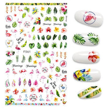 Load image into Gallery viewer, 3D Nail Stickers Leaves Butterfly Panda Love Heart Design Stickers For Nails Manicure Foil Nail Art Decor Girls Manicure Decoration Nail Art Supplies 3D Self-Adhesive Nail Decals Designer Nail Stickers for Acrylic Nails