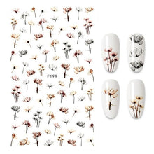 Load image into Gallery viewer, 3D Nail Stickers Leaves Butterfly Panda Love Heart Design Stickers For Nails Manicure Foil Nail Art Decor Girls Manicure Decoration Nail Art Supplies 3D Self-Adhesive Nail Decals Designer Nail Stickers for Acrylic Nails