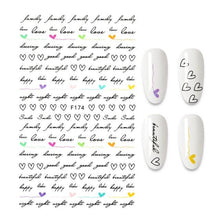 Load image into Gallery viewer, 3D Nail Stickers Leaves Butterfly Panda Love Heart Design Stickers For Nails Manicure Foil Nail Art Decor Girls Manicure Decoration Nail Art Supplies 3D Self-Adhesive Nail Decals Designer Nail Stickers for Acrylic Nails