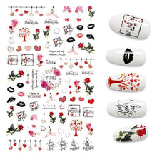 Load image into Gallery viewer, 3D Nail Stickers Leaves Butterfly Panda Love Heart Design Stickers For Nails Manicure Foil Nail Art Decor Girls Manicure Decoration Nail Art Supplies 3D Self-Adhesive Nail Decals Designer Nail Stickers for Acrylic Nails