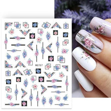 Load image into Gallery viewer, 3D Nails Sticker Spring Cartoon Animals Flowers Leaves Self Adhesive Decals Sliders Nail Art Accessories Decoration Decal Self-Adhesive 3D Wave Design Decoration for Women Girls Tape Nail Art Stickers Decal Decoration