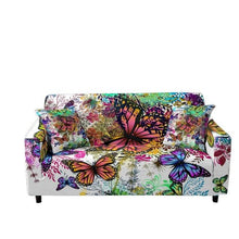 Load image into Gallery viewer, 3D Printed Butterfly Slipcovers Sofa Cover for Living Room Sectional Couch Cover 2/3 Seater funda de sofá L Shape Sofa Need 2pcs Printed Sofa Cover - Animal Butterfly Anti-Slip Universal Stretch Sofa Protector Cover For Living Room Corner Sofa