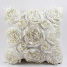 Load image into Gallery viewer, 3D Roses Style Embroidered Polyester Cushion Cover Pillowcase Wedding Home Decorative Roses Floral Print Cushion Covers Throw Pillow Covers For Decorating Sofa Car Bedroom 42x42cm