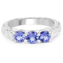 Load image into Gallery viewer, 1.11 Carat Genuine Tanzanite .925 Sterling Silver Ring