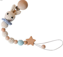 Load image into Gallery viewer, Modern Handmade Pacifier Chain Baby Teething Chains Crochet Rabbit Panda Beads Wooden Clips Wood Tiny Rod For Kids