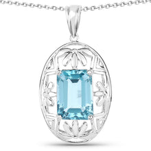 Load image into Gallery viewer, 9.60 Carat Genuine Green Topaz .925 Sterling Silver Pendant